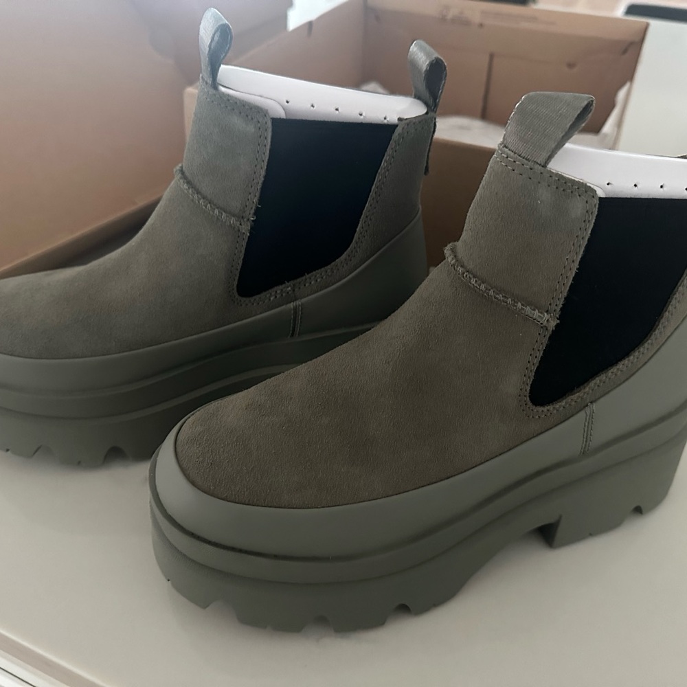 UGG Sage Green Platform Ankle Boots